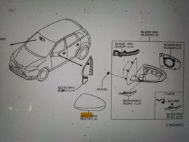Spiegelkap rechts Nissan Qashqai J11 96373-4EA8E Origineel