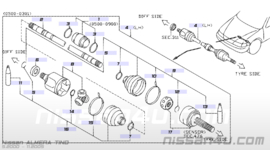 Shaft front drive, left-hand QG18DE Nissan Almera Tino V10 39101-4U010