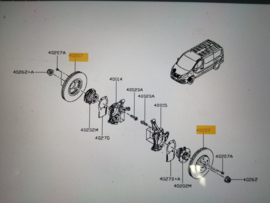 Remschijf vooras 296mm Nissan NV300 X82 40206-00Q1C Origineel