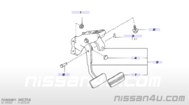 Pedal brake with bracket Nissan Micra K11 46501-6F610 Used part.