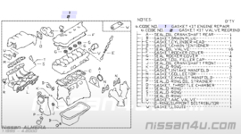 Cilinderkoppakkingset GA14DE Nissan 10101-73Y86