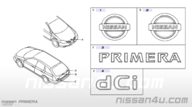 Achterklepembleem Nissan Primera P12 Wagon 90890-AU400