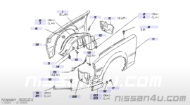 Spoiler zijscherm rechts Nissan 300ZX Z31 96012-21P30 Origineel.