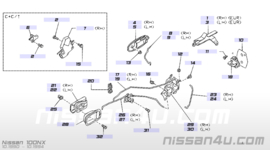 Deurgreep buitenzijde linksvoor Nissan 100NX B13 80607-61Y03 (EH7)