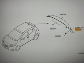 Hoekstuk spoiler links Nissan Micra K14 96033-5FA1A (96033-5FA0A) Origineel.
