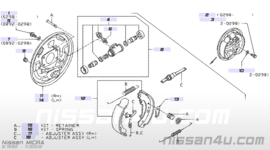 Remschoenset achteras Nissan Micra K11 44060-99B26 Nieuw