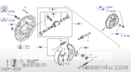 Shoe-set rear brake Nissan Micra K11 44060-99B26 New.