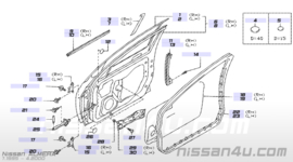 Deurscharnier voorportier linksboven/rechtsonder Nissan Almera N15 / Nissan Terrano R50 80401-1M200 (KH3)