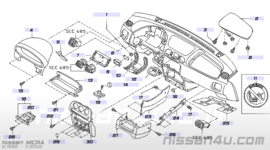 Dashboardschakelaarhouder Nissan Micra K11 68485-1F610