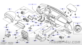 Cover-instrument lower, left-hand Nissan Micra K11. 68921-1F510