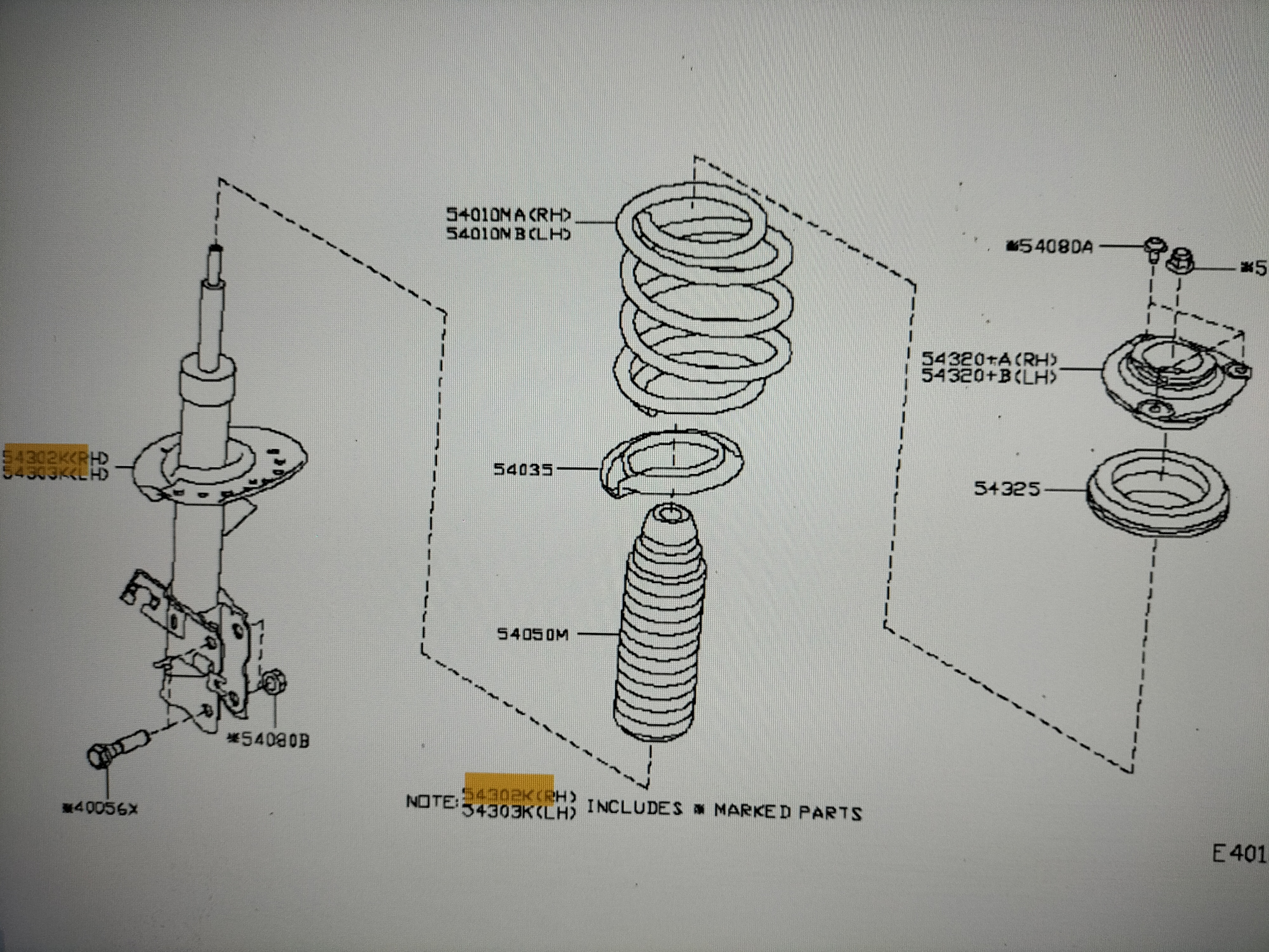 Schokdemper rechtsvoor Nissan Qashqai J10 E4302-JD04A Origineel.