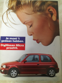 Reclamefolder Nissan Micra K11 ''je moet het gedaan hebben. De Nissan Micra proefrit'' 20250318
