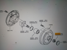 Naafmoer achteras Nissan Micra K13 43262-1HA1A Origineel