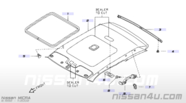 Achterste plafondplaat Nissan Micra K11 73966-4F100