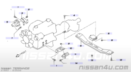 Motorsteunbalk onderzijde motorblok Nissan Terrano2 R20 11331-7F000 Gebruikt.