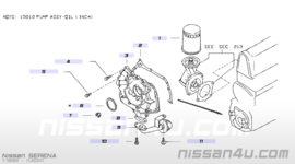 Seal-oil, crankshaft front Nissan Serena C23 13510-9C600 Original.