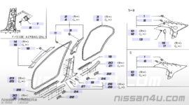 Afdekkap interieur midden links Nissan Primera P11/ WP11 76916-9F502 (76916-2F002)