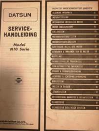 Servicehandleiding '' Model N10 serie Datsun Cherry N10 '' SM9D-0N10G0