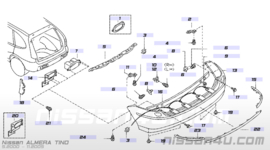 Fascia-rearbumper Nissan Almera Tino V10 H5022-4U340 (85022-4U040) Used part.