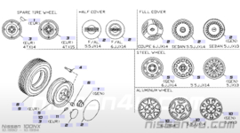 Cap-disc wheel Nissan 40315-51C00 B13/ N14/ Y10 Used part.