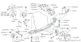 Motorsteun links SR20DE Nissan GTI 11220-57C15 N14/ N15 Origineel.