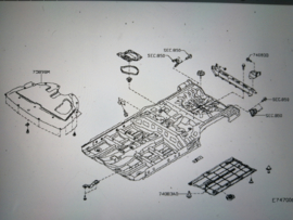 Afdekkap onderzijde motorblok Nissan Qashqai J11 758C4-HV80A Origineel. (115342A0 115345A0)