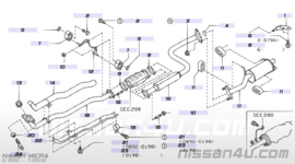 Voorpijp / katalysator CG13DE Nissan Micra K11 20010-99B00 + B0800-99B05