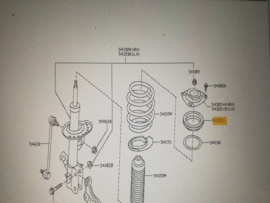 Veerpootlager Nissan 54325-1KA0A C11/ C13/ CK12/ E11/ F15/ J10/ JJ10/ K12/  M20/ T31/ Z12/ ZE0