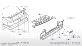 Sierstuk achterbumper rechts Nissan Bluebird T12/ T72 85234-D4001 Gebruikt.