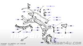 Stopper-insulator left-hand Nissan 54343-4M410 N16/ T30/ V10