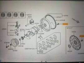 Montagebout vliegwiel automaatbak Nissan Micra K11 12315-45B00 Gebruikt.