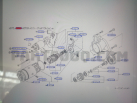Motor assy starter Nissan 23300-04E01 T12/ T72/ U11 used part