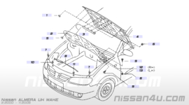 Hitteschild motorkap Nissan Almera N16 65840-BN710