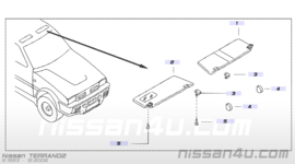 Zonneklep bijrijderskant Nissan Terrano2 R20 96400-0X800 Gebruikt.