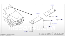 Sunvisor left-hand Nissan Terrano2 R20 96401-0X800 Used part.