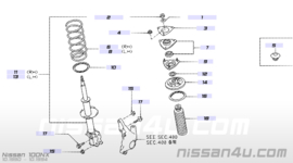 Schokdemper linksvoor Nissan 100NX B13 54303-50C25 (54303-50C00)