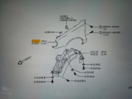 Fender-front, right-hand Nissan Micra K11 63100-73B30 KL0