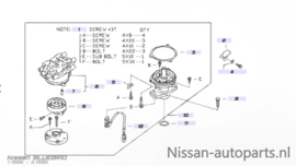O-ring stroomverdeler CA20E Nissan 22180-03E00 M11/ T12/ T72/ U11 (HITACHI D4P85-01) Origineel.