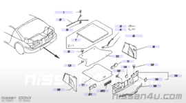 Kofferbakbekleding rechts Nissan 100NX B13 84950-61Y13