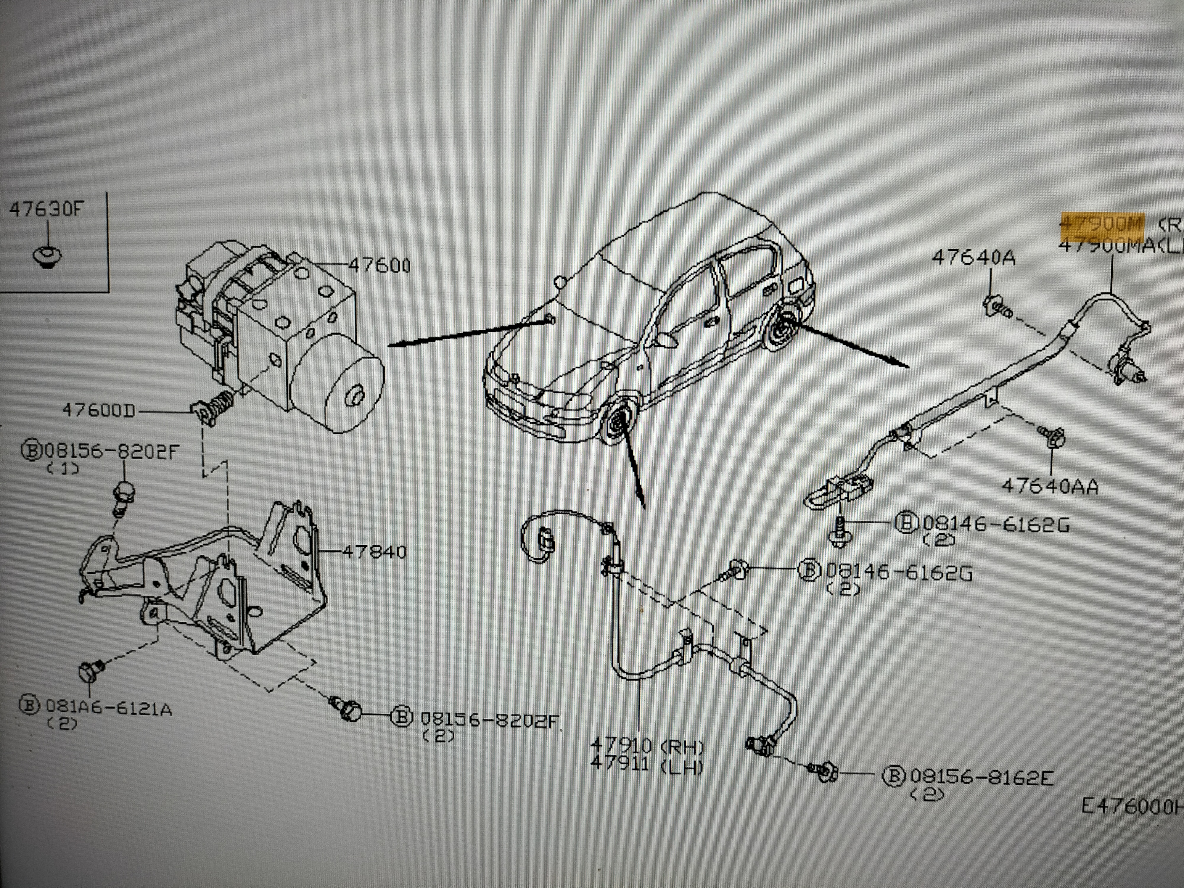 ABS sensor rechtsachter Nissan Almera N16 47900-5M300 Original.