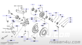 Naafdop vooras Nissan 40234-30N00 D21/ D22/ D22S/ LCD22/ R20/ R50/ WD21 Gebruikt.