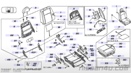 Afdekkap montagebout bestuurdersstoel linksachter Nissan Almera N16 87559-BM402