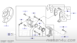Pad kit-disc brake front axle Nissan Maxima A32 41060-40U92 New.