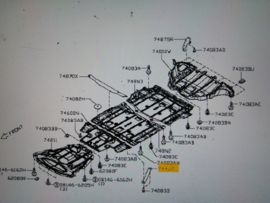 Verbindingsframe vloer Nissan Leaf ZE1E 744J7-3NL0B Origineel.