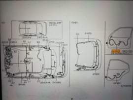 Kabelboom voorportier links Nissan Primera P11 24124-9F604 Gebruikt.