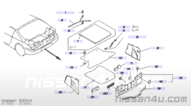 Set bagagebandjes Nissan 100NX B13 84934-63Y13 (g) Gebruikt.