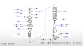 Strut kit-rear suspension, right-hand Nissan Sunny GTIR 55302-69C25 Original.