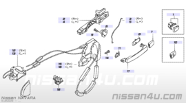 Zwart metallic deurgreep buitenzijde Nissan 80640-EB100 D40/J10