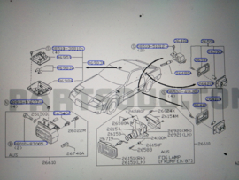 Interieurlamp Nissan 300ZX Z31 26410-01A10 Gebruikt.