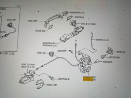 Lock & remote control front door, left-hand Nissan Micra K12 80501-BG00A Origial.